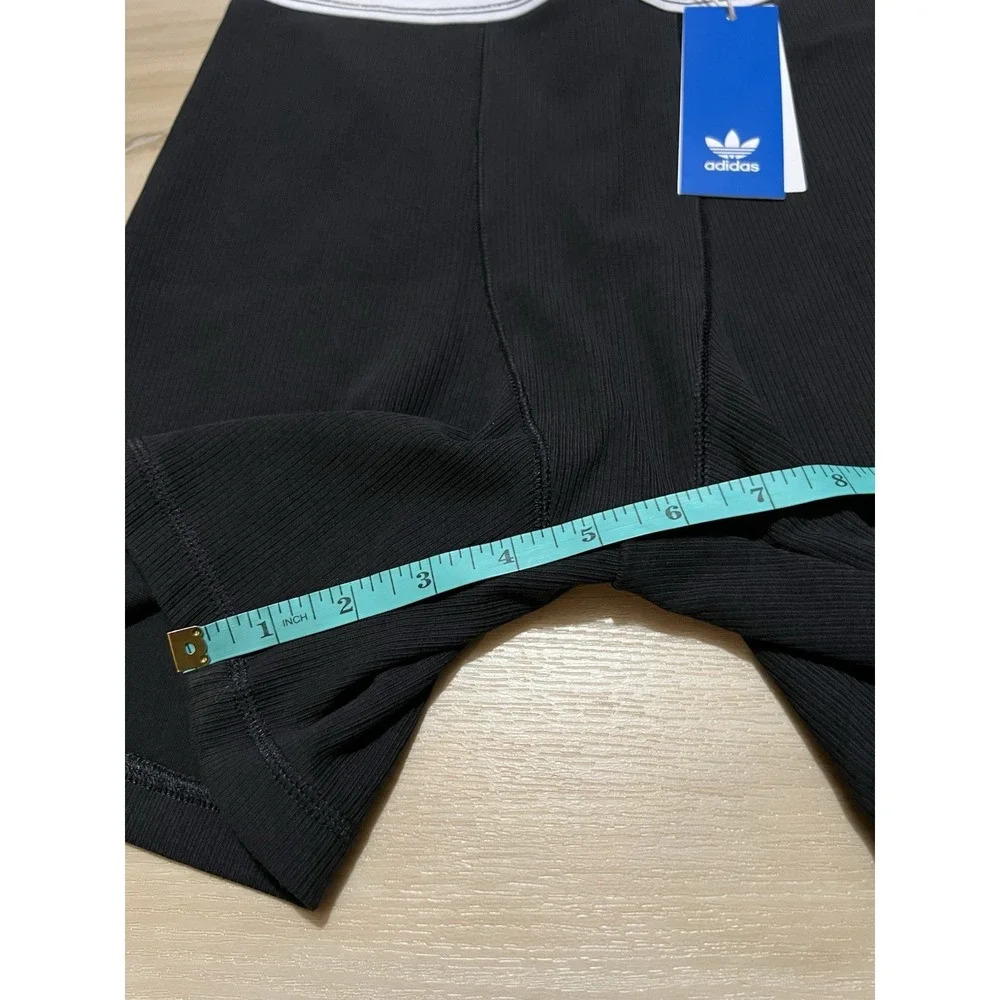 NWT Adidas Ribbed Shorts Tights Womens Black Medium NEW CS‎ Rib Short IS2364